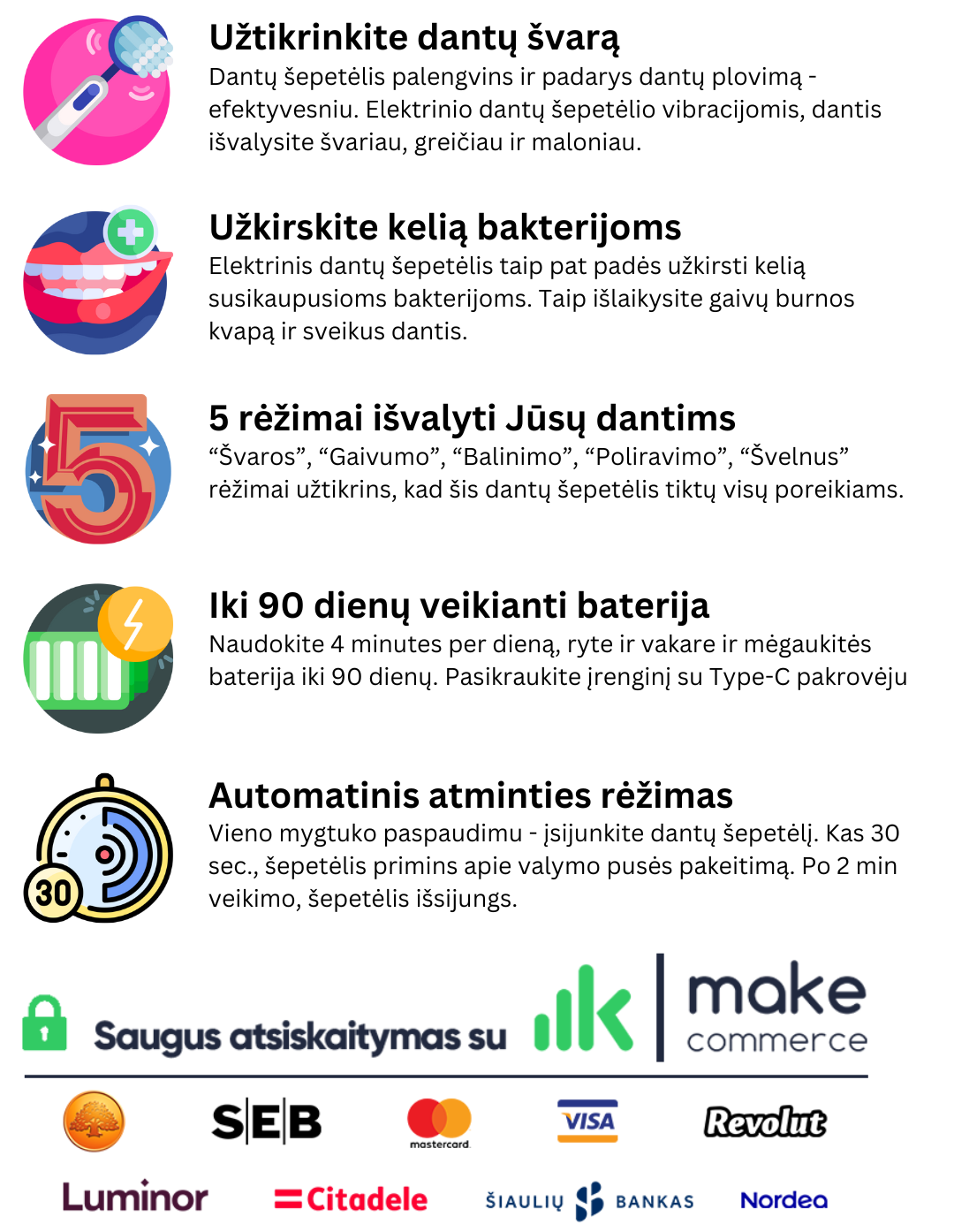 Dantų šepetėlis cleansmile x1